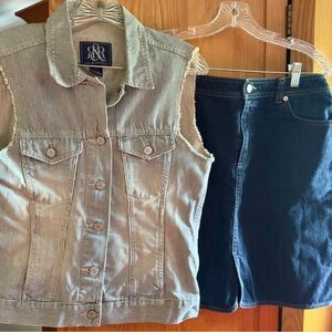Lands' End Skirt & RR Vest
